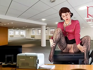 Mesmerizing, young and seductive secretary plays with her boss's desires,