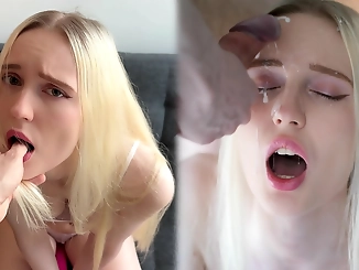 Cute StepDaughter Squirts and Gets Facialized: Must-See Video!