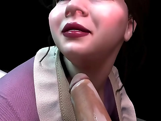 Discover the Luscious Asian MILF Giving an Alluring Blowjob in POV 3D Porn