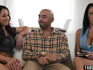 Luscious Stepmom and Stepsister MILFs Teach Their Black Stepbrother to Obey