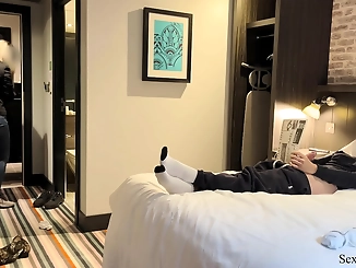 Caught in the Act: Masturbating in Front of a hotel Maid - Pleasure from Public Exposure