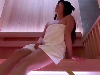 Reveal Your Luscious Body in a Private Sauna with a fellow Enchantress MILF