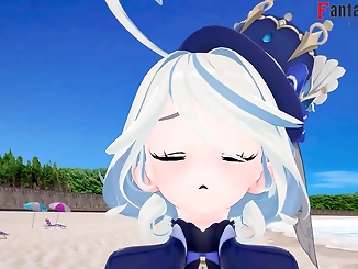 Furina's Luscious Fuck Fest on the Beach ~ Genshin Impact Fully Charged