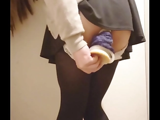 Japanese Enchantress' Luscious Masturbation Session in Public Changing Room