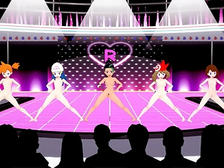 Naked Dance-Off: Pokemon Girls Hypnotized to Strip Down and Show-Off Their Assets